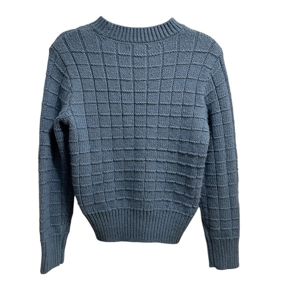 American Eagle blue waffle knit crewneck sweater Small - Picture 7 of 11